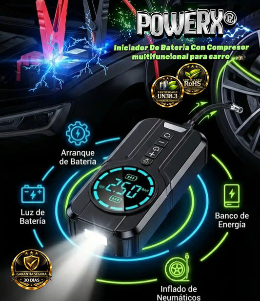 POWER X-INICIADOR DE BATERIA CON COMPRESOR
